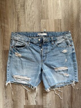 Garage Light Blue Distressed Denim Jean Shorts